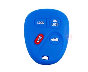 1x new key fob remote silicone cover fit/for select gm vehicles (1x blue)