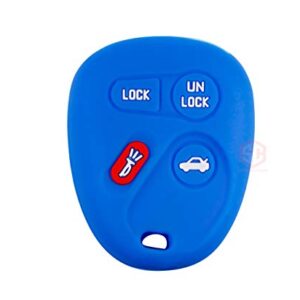 1x New Key Fob Remote Silicone Cover Fit/For Select GM Vehicles (1x Blue)