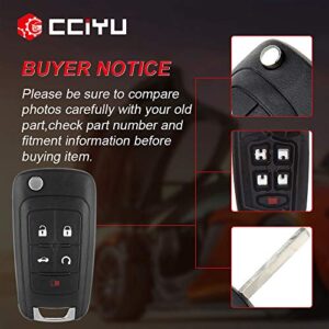 cciyu 2X Uncut 5 Buttons Keyless Entry Remote Fob Key Fob Replacement for 10 11 12 13 14 15 16 17 for Dodge for Jeep for Buick OHT01060512