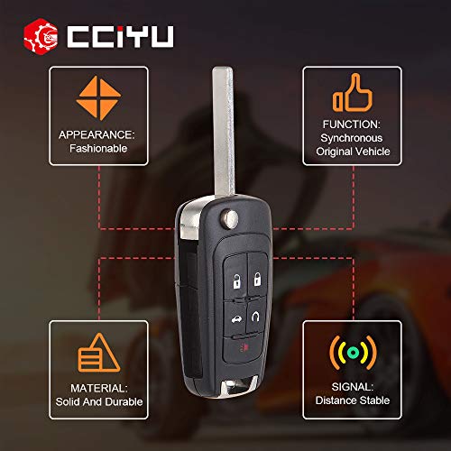 cciyu 2X Uncut 5 Buttons Keyless Entry Remote Fob Key Fob Replacement for 10 11 12 13 14 15 16 17 for Dodge for Jeep for Buick OHT01060512