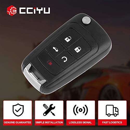 cciyu 2X Uncut 5 Buttons Keyless Entry Remote Fob Key Fob Replacement for 10 11 12 13 14 15 16 17 for Dodge for Jeep for Buick OHT01060512