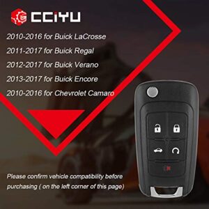 cciyu 2X Uncut 5 Buttons Keyless Entry Remote Fob Key Fob Replacement for 10 11 12 13 14 15 16 17 for Dodge for Jeep for Buick OHT01060512