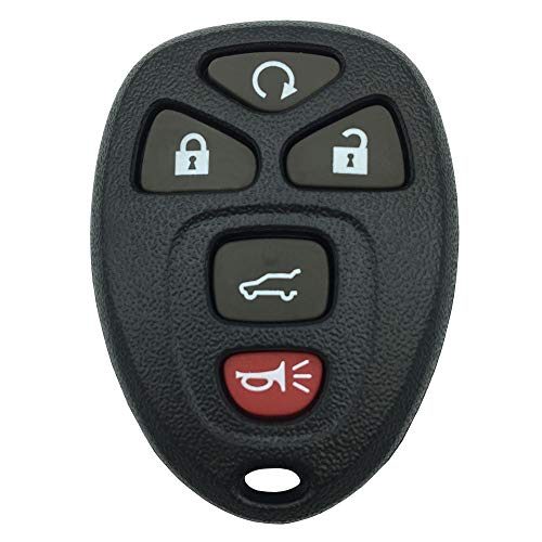 Replacement Keyless Entry Remote Key Fob Shell Case with 5 Button Fit for Chevy Suburban Tahoe Traverse / GMC Acadia Yukon / Cadillac Escalade SRX/ Buick Enclave / Saturn Outlook 2007 2008 2009 2010