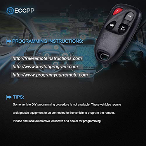 ECCPP KPU41805 Replacement for Keyless Entry Remote Key Fob 03 04 05 for Mazda 6 KPU41805 41805 4238A-12076 (Pack of 1)