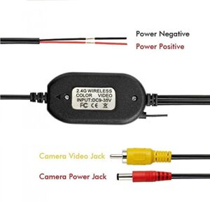 2.4G Wireless RCA Video Transmitter and Receiver for Vehicle Backup Camera Front Camera, Available to 9-35V