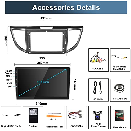 UNITOPSCI 2G 32G Android 11 Car Stereo for Honda CRV 2012 2013 2014 2015 2016 Wireless Apple CarPlay Android Auto 9” Touch Screen GPS Navigation WiFi HiFi Bluetooth FM Car Radio with Backup Camera