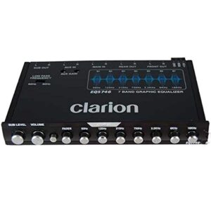 Clarion EQS755 7-Band Car Audio Graphic Equalizer with Front 3.5mm Auxiliary Input, Rear RCA Auxiliary Input and High Level Speaker Inputs