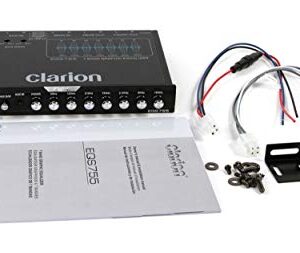 Clarion EQS755 7-Band Car Audio Graphic Equalizer with Front 3.5mm Auxiliary Input, Rear RCA Auxiliary Input and High Level Speaker Inputs