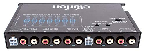 Clarion EQS755 7-Band Car Audio Graphic Equalizer with Front 3.5mm Auxiliary Input, Rear RCA Auxiliary Input and High Level Speaker Inputs