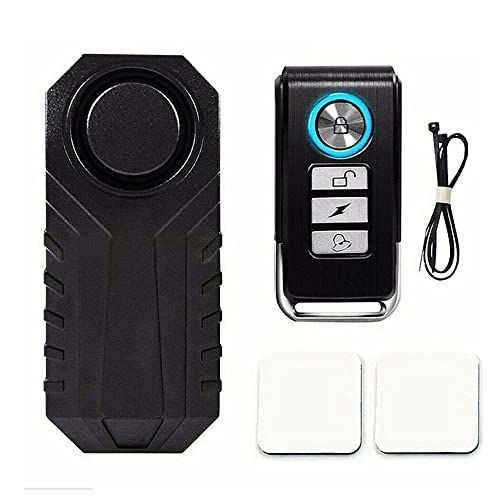 LESOVI Bike Alarm Waterproof with Remote,Door Burglar Alarm Vibration Motorcycle Bicycle, Prevent Robbery and Door Prying, 113dB Loud, Adjustable Sensitivity, Scooter Accessories Vibration Sensors