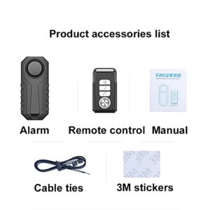 LESOVI Bike Alarm Waterproof with Remote,Door Burglar Alarm Vibration Motorcycle Bicycle, Prevent Robbery and Door Prying, 113dB Loud, Adjustable Sensitivity, Scooter Accessories Vibration Sensors