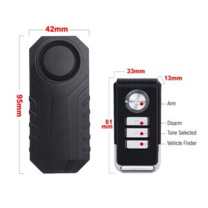 LESOVI Bike Alarm Waterproof with Remote,Door Burglar Alarm Vibration Motorcycle Bicycle, Prevent Robbery and Door Prying, 113dB Loud, Adjustable Sensitivity, Scooter Accessories Vibration Sensors