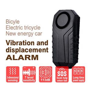 LESOVI Bike Alarm Waterproof with Remote,Door Burglar Alarm Vibration Motorcycle Bicycle, Prevent Robbery and Door Prying, 113dB Loud, Adjustable Sensitivity, Scooter Accessories Vibration Sensors