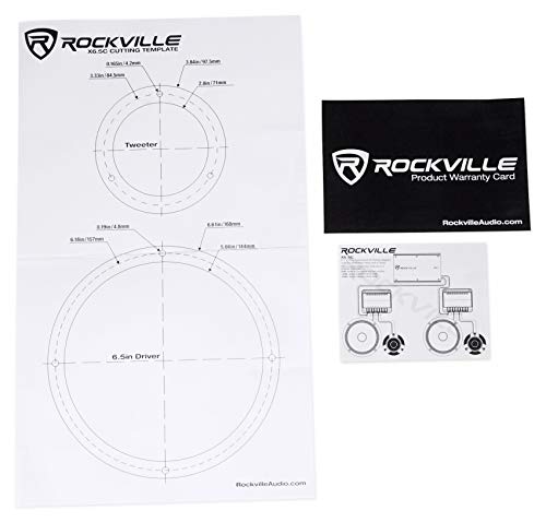 Rockville Pair X6.5C Competition 6.5" 1000W Component Speakers/Titanium Tweeters, black,silver