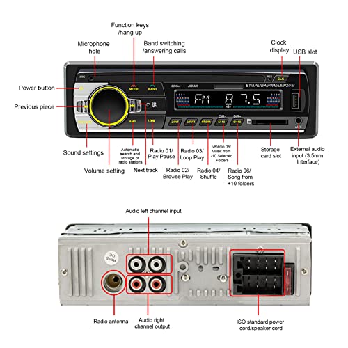 Dual USB Car Stereo Receiver,Car Radio AI Voice Control LED Display,Handsfree Calling Dual Connection USB2.0 CD Car Digital Media Audio Player for Listening to Music