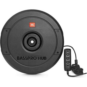 jbl basspro hub 11″ spare tire subwoofer w/enclosure and built-in amplifier (renewed)