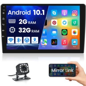 2g+32g double din 10.1 inch android car stereo touchscreen car audio receivers with bluetooth car radio support wifi connect mirror link gps navigation fm audio receivers with backup camera input
