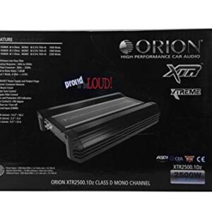 Orion XTR2500.1DZ Monoblock Class D High Performance Amplifier with Remote Subwoofer Level Control, 2500W RMS