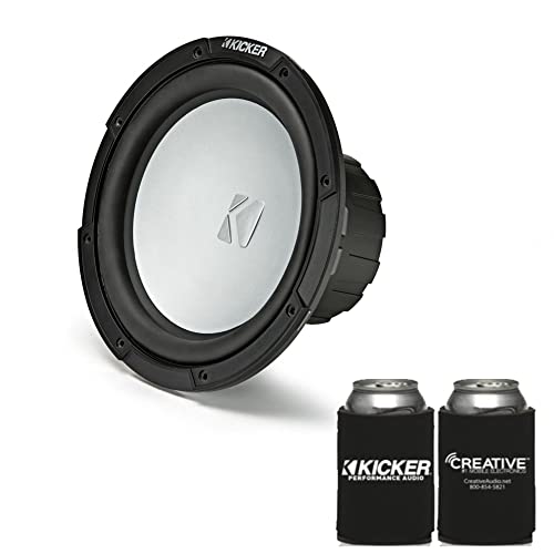 KICKER 45KMF104 10" Weather-Proof Subwoofer for Freeair Applications 4 Ohm 45KMG10W 10" LED Grille (White)