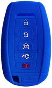 smart key fob case protector with key chain for 2017-2021 lincoln mkc, mkz, mkx, continental, 2018-2021 lincoln navigator, 2020-2021 lincoln nautilus (note: only for push button start)