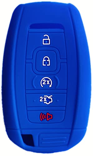 Smart Key Fob Case Protector with Key Chain for 2017-2021 Lincoln MKC, MKZ, MKX, Continental, 2018-2021 Lincoln Navigator, 2020-2021 Lincoln Nautilus (Note: Only for Push Button Start)