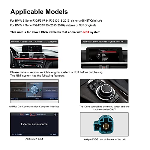 Car GPS Navigator Android 11 Auto Stereo for BMW 3 Series 4 Series F30 F31 F32 F33 F34 F36 with iDrive System Retained 10.25 inch Touch Screen with Carplay, NBT System Octa Core 6GB RAM 128GB ROM