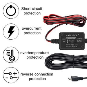 Dash Cam Hardwire Kit, Micro USB Port, DC 12V - 24V to 5V/2A Max Car Charger Cable kit with Fuse, Low Voltage Protection for Dash Cam Cameras (Micro USB and Fuse Kit)