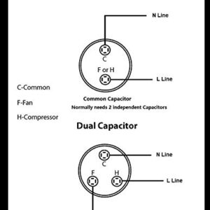BlueNatHxRPR 60 + 7.5 uF MFD CBB65 Capacitor Air Conditioner Capacitor Round Aluminum Dural Motor Run Capacitor Withstand 450V AC