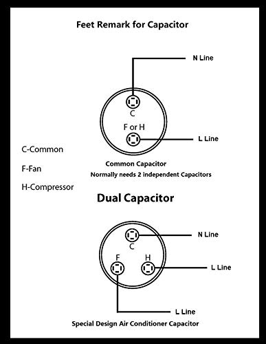 BlueNatHxRPR 60 + 7.5 uF MFD CBB65 Capacitor Air Conditioner Capacitor Round Aluminum Dural Motor Run Capacitor Withstand 450V AC