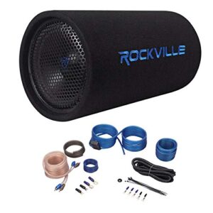 Rockville RTB10A 10" 500w Powered Subwoofer Bass Tube+Bass Remote + Amp Kit