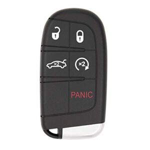 keyless2go replacement for 5 button proximity smart key for chrysler dodge m3m-40821302 68155687 ab