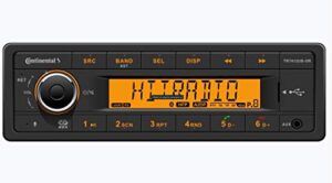 vdo continental tr7412ub-or european style 12v radio orange display bluetooth (renewed)