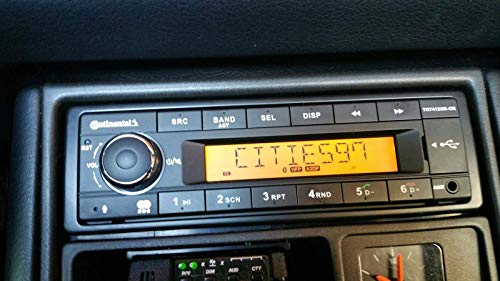 VDO Continental TR7412UB-OR European Style 12v Radio Orange Display Bluetooth (Renewed)