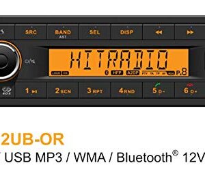 VDO Continental TR7412UB-OR European Style 12v Radio Orange Display Bluetooth (Renewed)