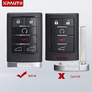 NPAUTO Key Fob Compatible with Caddilac Escalade ESV EXT 2007 2008 2009 2010 2012 2013 2014 - Keyless Entry Remote Control Start Car Key Fobs Replacement Part (OUC6000066, 6 Buttons, 1pcs)
