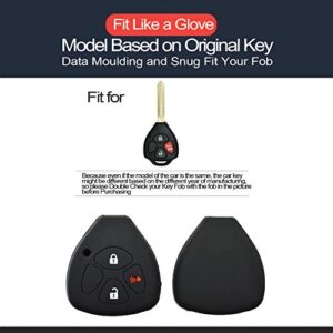 2pcs Compatible with Toyota Remote Head 3 Buttons GQ4-29T Black Silicone FOB Key Case Cover Protector Keyless Remote Holder for 2006-2018 Toyota 4Runner Corolla Matrix RAV4 Venza Yaris, Scion iQ tC xB