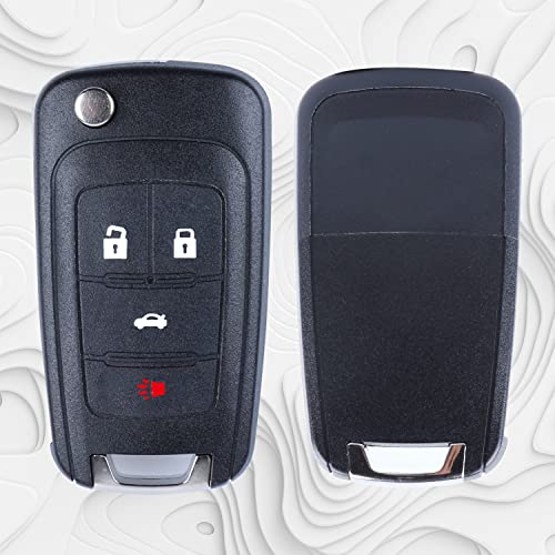 1 Pack Car Key Fob Keyless Entry Remote Flip fits 2010-2017 Chevy Equinox, Sonic Malibu Camaro Cruze 2010-2016 Buick Lacrosse Regal Verano (OHT01060512)