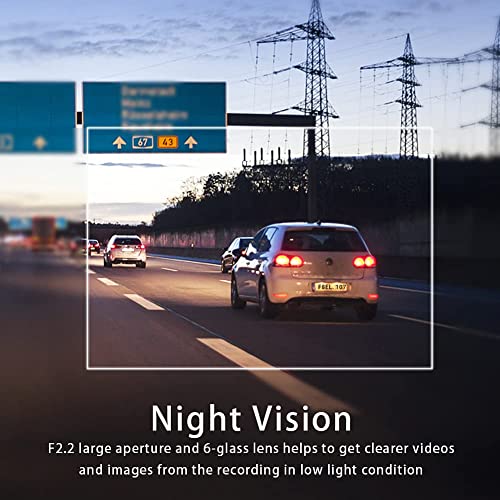 YEESTEK Dash Cam Dashcam for Cars with WiFi 1080P Full HD Car Camera with GPS 170°Wide Angle with Super Night Vision Front G-Sensor,Loop Recording