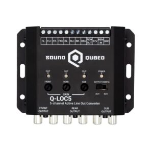 soundqubed active 5-channel car audio line out convertor – high to low head unit signal convertor