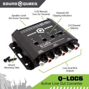 SoundQubed Active 5-Channel Car Audio Line Out Convertor - High to Low Head Unit Signal Convertor