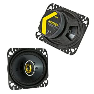 KICKER 46CSC464 - Two Pairs of CS-Series CSC46 4x6-Inch (100x160mm) Coaxial Speakers, 4-Ohm (2 Pairs)