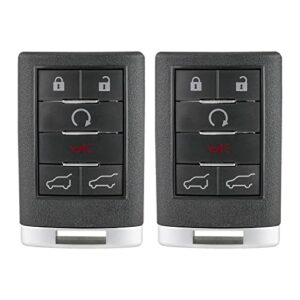 key fob remote replacement fits for 2007-2014 cadillac escalade esv ext ouc6000066 (pack of 2)
