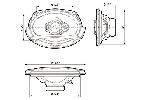 Pioneer TS-A6966 A Series 6" X 9" 420 Watts Max 3-Way Car Speakers Pair with Carbon and Mica Reinforced Injection Molded Polypropylene (IMPP) Cone Construction