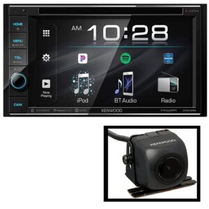 kenwood excelon ddx396 6.2” double din bluetooth in-dash dvd/cd/am/fm car stereo receiver | plus kenwood cmos-130 rearview camera with universal mounting hardware