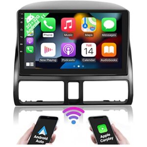 wireless apple carplay android auto car radio for honda crv 2002-2006 stereo, [2g+32g] hikity android 11 car stereo 9 inch touch screen bluetooth gps wifi hifi fm rds radio + dual usb input