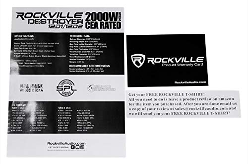 Rockville Destroyer 12D1 12" Competition Car Audio Subwoofer w/USA Voice Coils!
