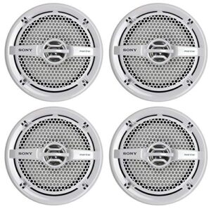 sony xs-mp1611 6.5 inch 280 watt 4 ohm dual cone weatherproof marine audio stereo speakers with polypropylene woofer cone, white, 2 pairs