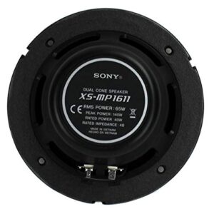 Sony XS-MP1611 6.5 Inch 280 Watt 4 Ohm Dual Cone Weatherproof Marine Audio Stereo Speakers with Polypropylene Woofer Cone, White, 2 Pairs