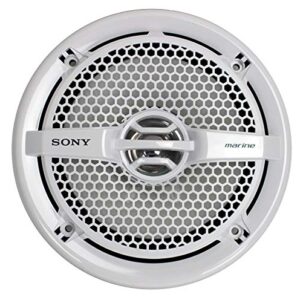 Sony XS-MP1611 6.5 Inch 280 Watt 4 Ohm Dual Cone Weatherproof Marine Audio Stereo Speakers with Polypropylene Woofer Cone, White, 2 Pairs