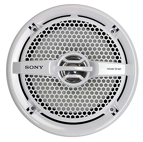 Sony XS-MP1611 6.5 Inch 280 Watt 4 Ohm Dual Cone Weatherproof Marine Audio Stereo Speakers with Polypropylene Woofer Cone, White, 2 Pairs